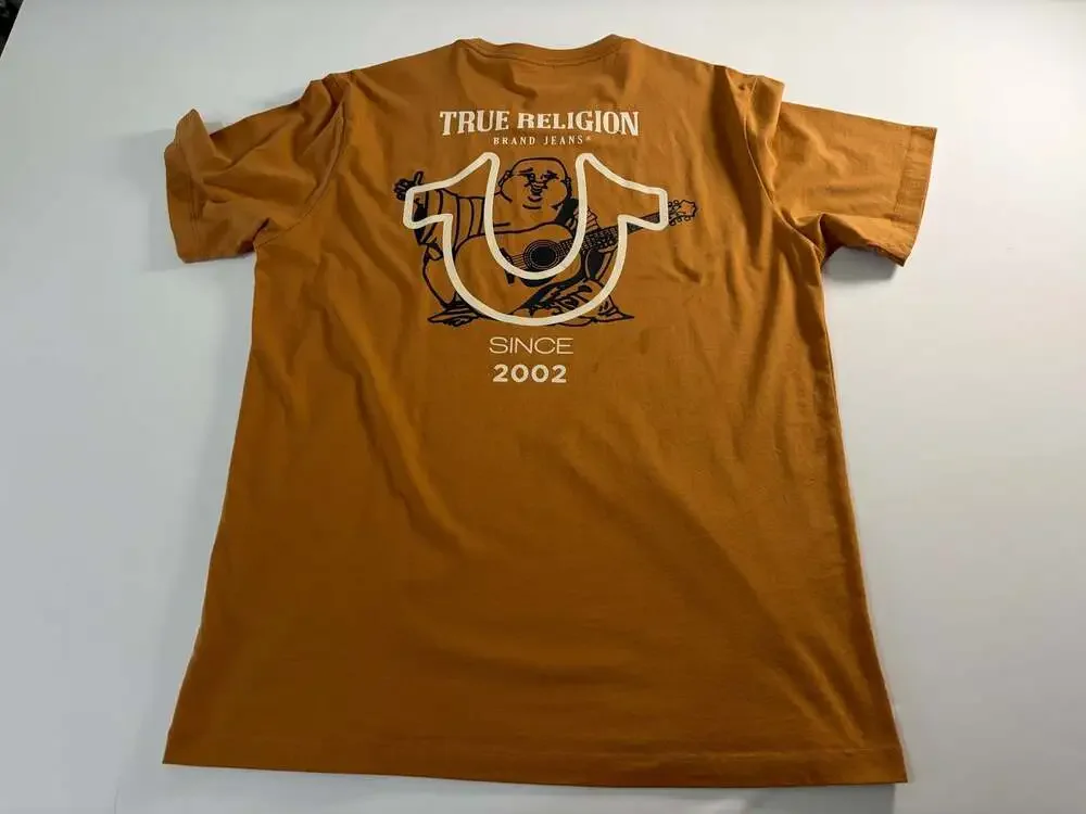 True Religion Men's Buddha Logo Graphic T-Shirt Brown Large